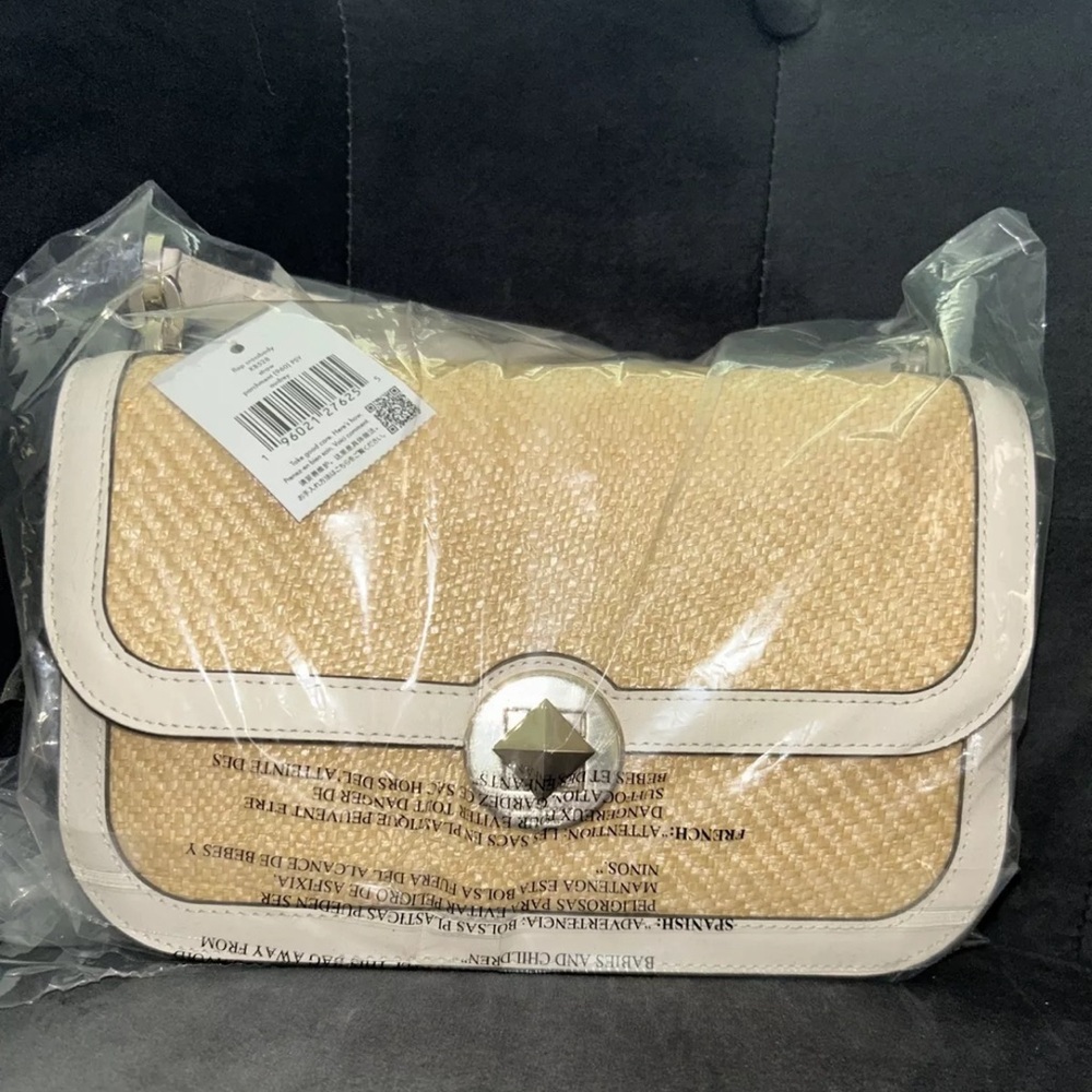 Kate spade Audrey Crossbody kb528 straw parchment bag